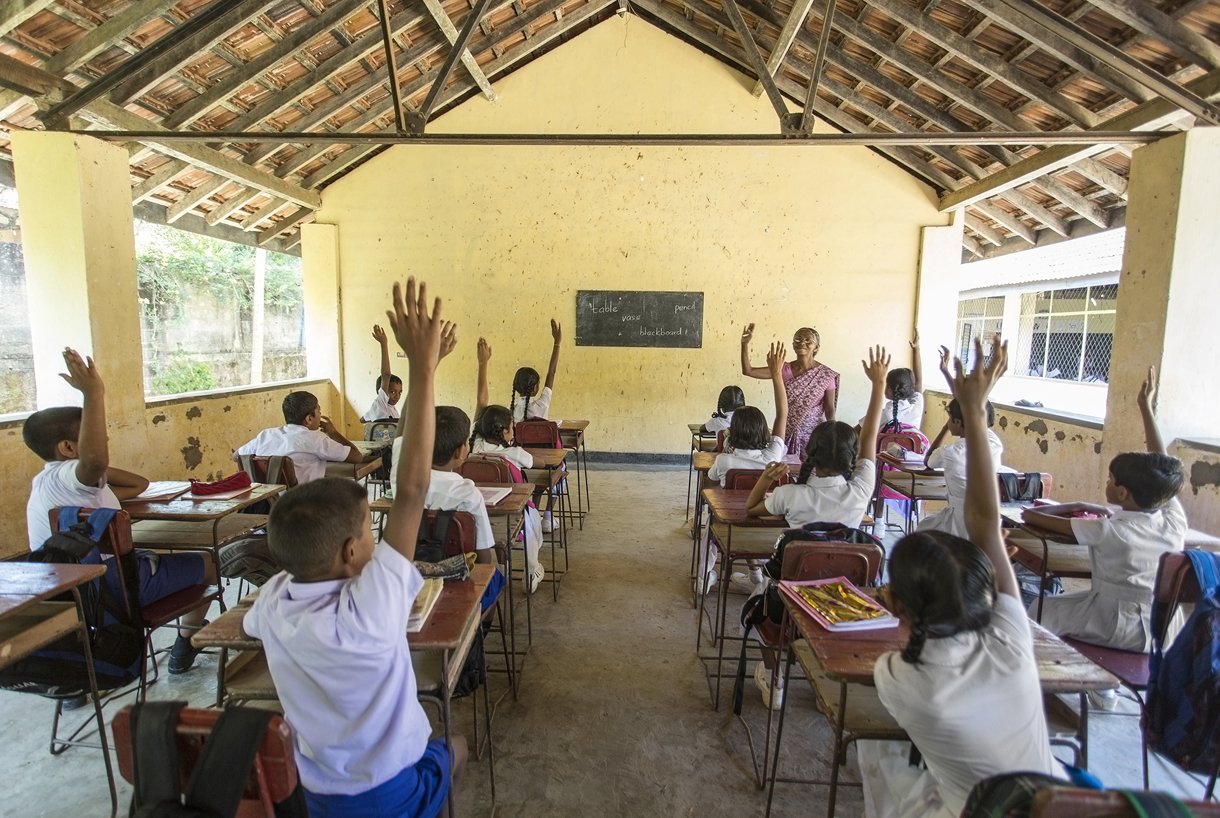 Students at a primary school in Sri Lanka